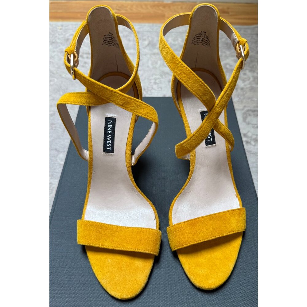 NWOT - Nine West Yellow Suede Strappy Heels – Perfect for Summer - Picture 3 of 7